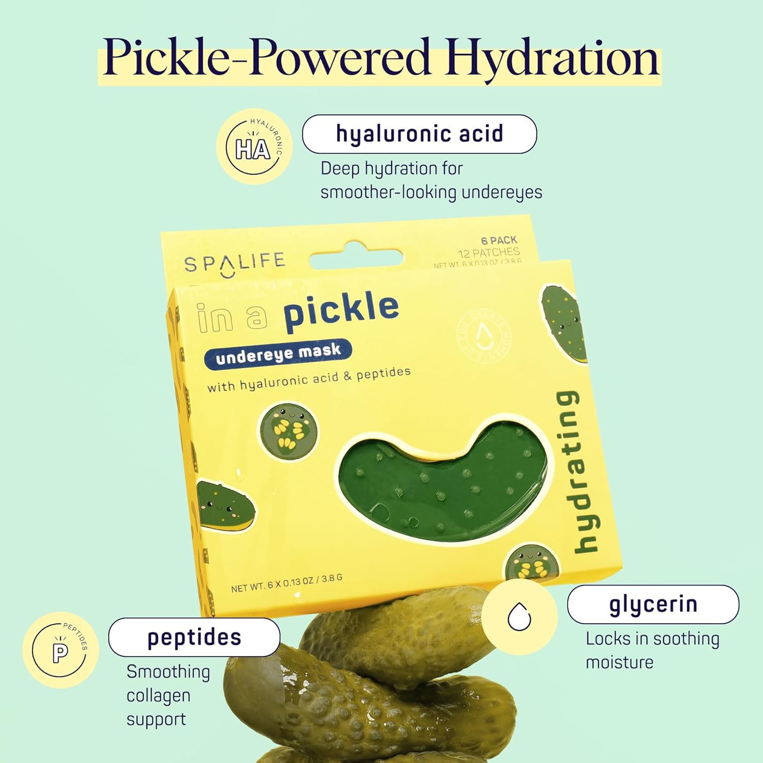 SpaLife In a Pickle - Parches de hidrogel para ojeras