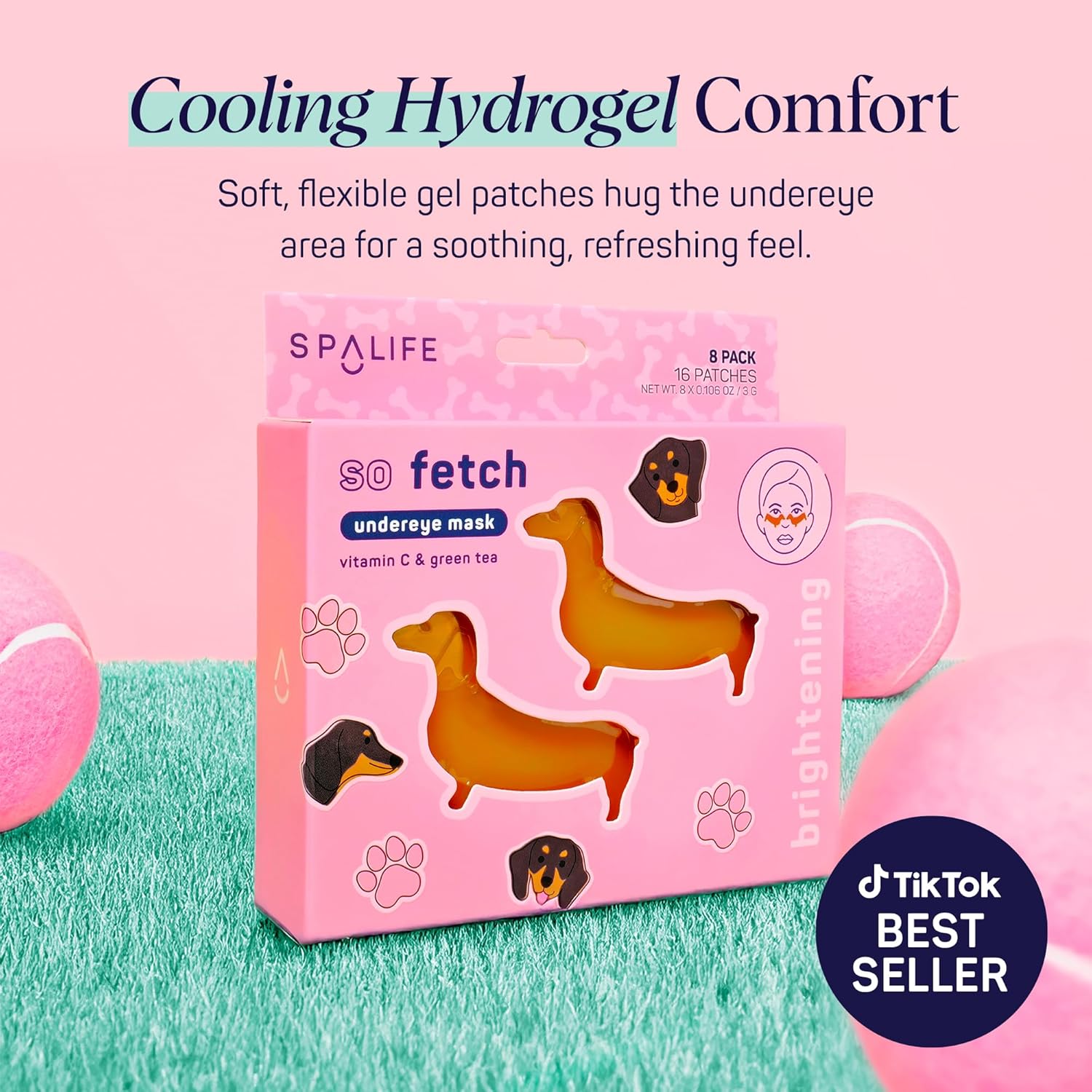 SpaLife So Fetch - Parches de hidrogel debajo de los ojos para ojeras