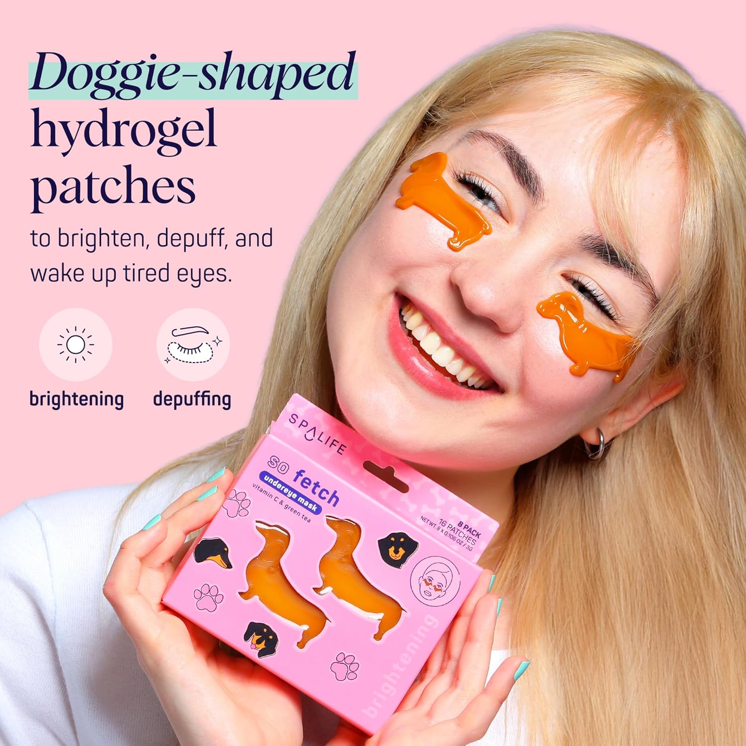 SpaLife So Fetch - Parches de hidrogel debajo de los ojos para ojeras