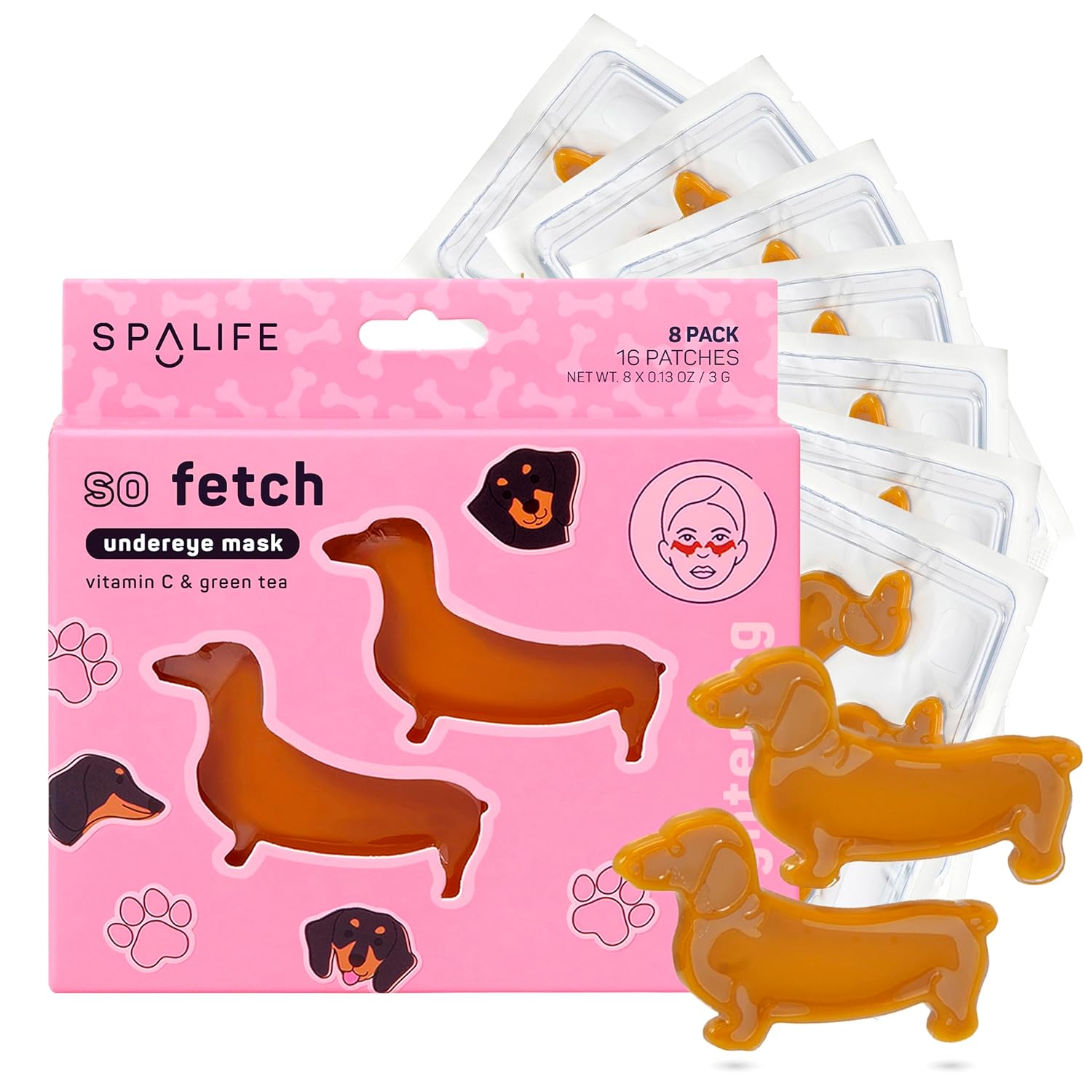 SpaLife So Fetch - Parches de hidrogel debajo de los ojos para ojeras
