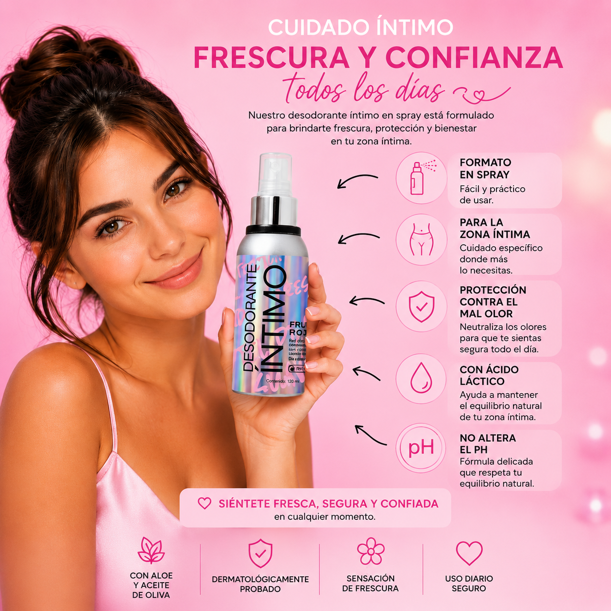 Desodorante Íntimo Natural Fresh Care – Frescura y Protección Todo el Día