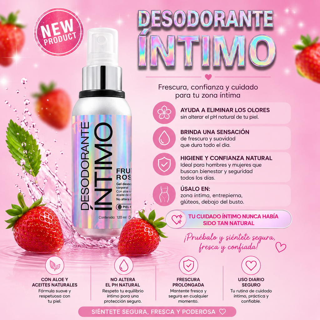 Desodorante Íntimo Natural Fresh Care – Frescura y Protección Todo el Día