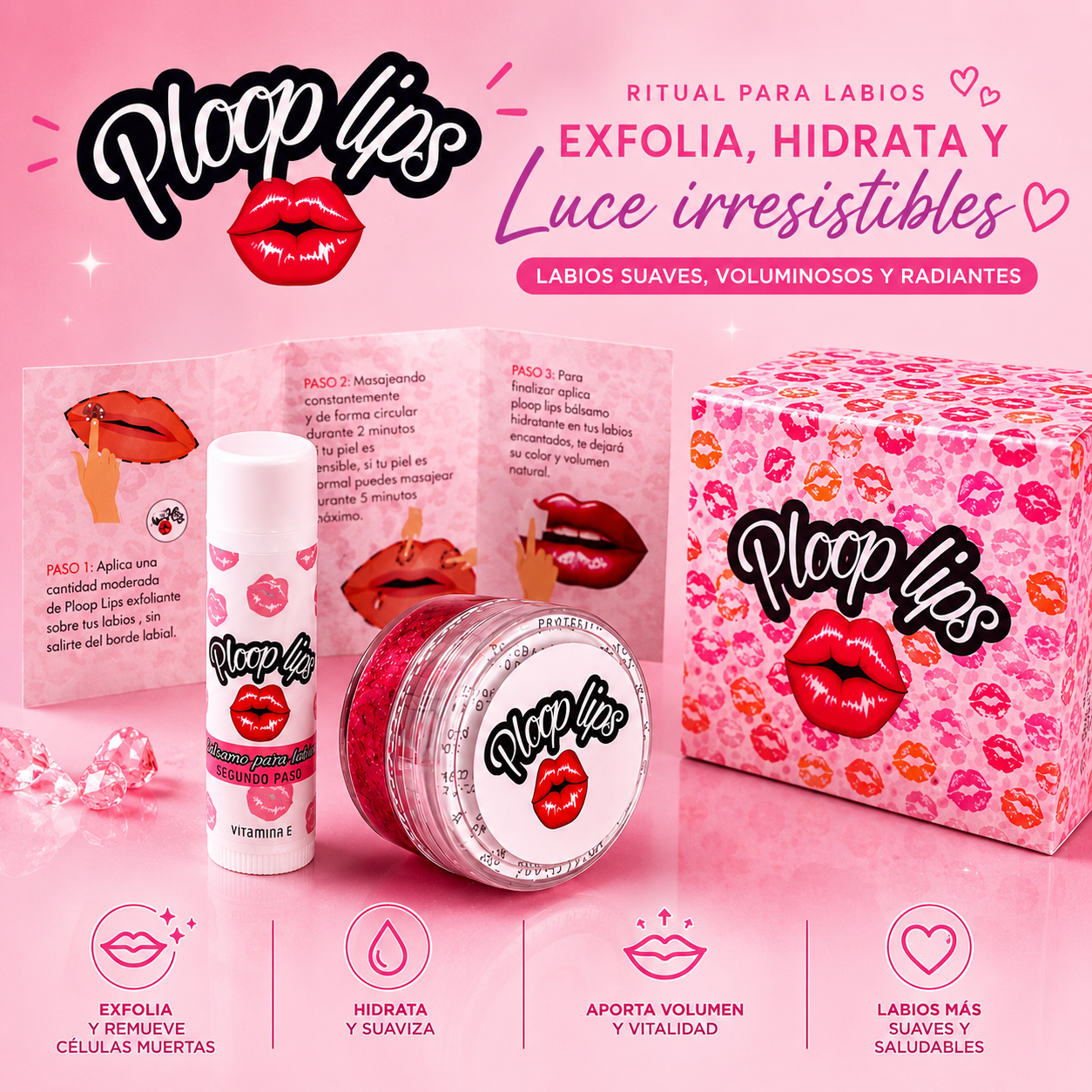 💋 Ploop Lips Kit – Labios Suaves, Voluminosos y Provocativos