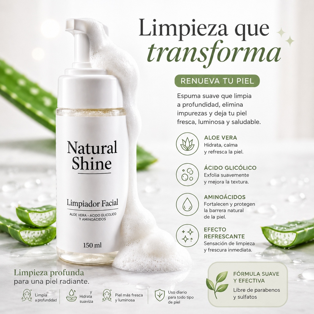 Natural Shine Aloe Cleanser – Limpieza Facial Hidratante